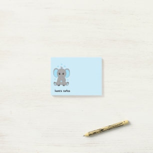 Post-it® Bébé éléphant mignon en bleu, personnalisé