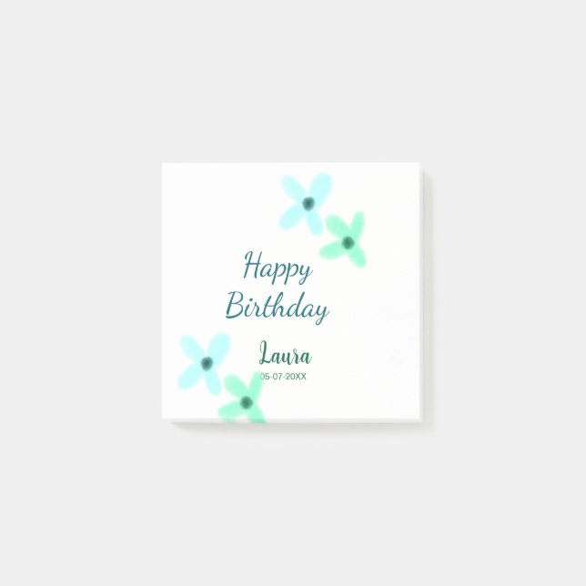 Post-it® Bébé enfants 1er anniversaire ajouter nom bleu ver (Devant)