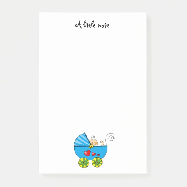 Post-it® bébé (landau bleu) - crèche (Devant)