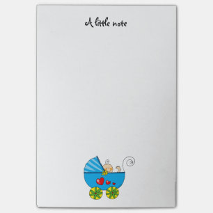 Post-it® bébé (landau bleu) - crèche