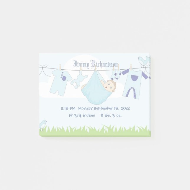Post-it® Bébé mignon ligne de vêtements pour garçon (Devant)
