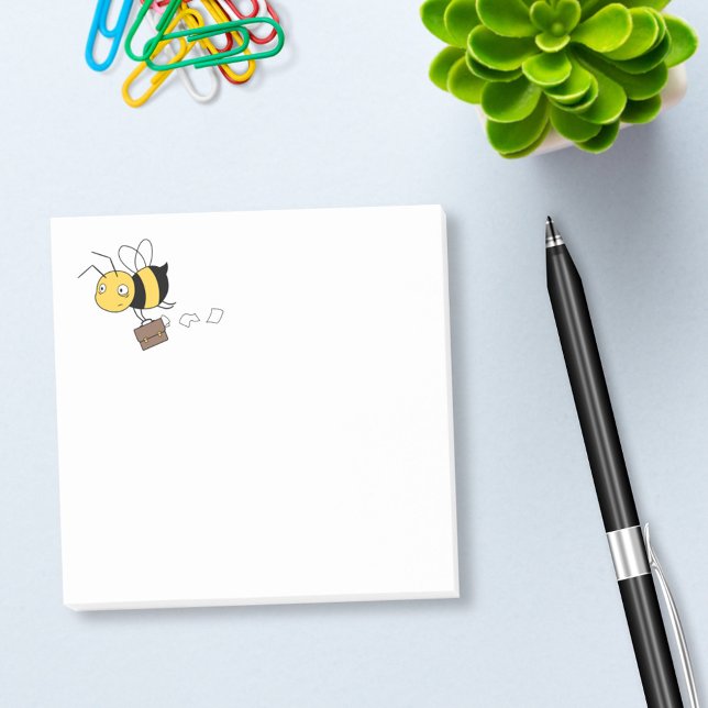 Post-it® Beezness Bee, Fatigué Stress Bee Holding Porte-doc (Créateur téléchargé)