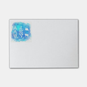 Post-it® Bel art bleu de planches de surf de l'eau