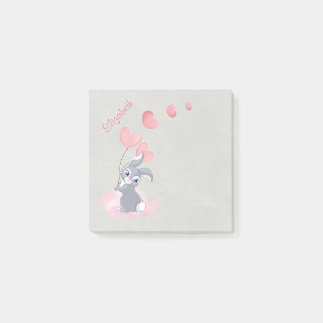 Post-it® Belle Caricature Bunny Valentine Notes (Devant)