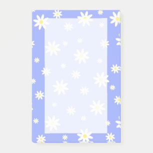 Post-it® Belle et girly pastel bleu et blanc marguerite mot