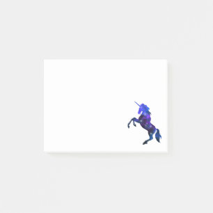 Post-it® Belle image brillante de la licorne bleue de Galax
