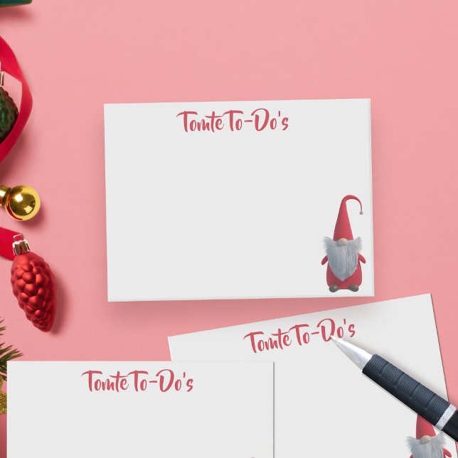 Post-it® Belle Noël Gnome Personnalisé Post it Notes (Festive post it notes featuring a cute little gnome waiting to help you with your Christmas To-Do's)