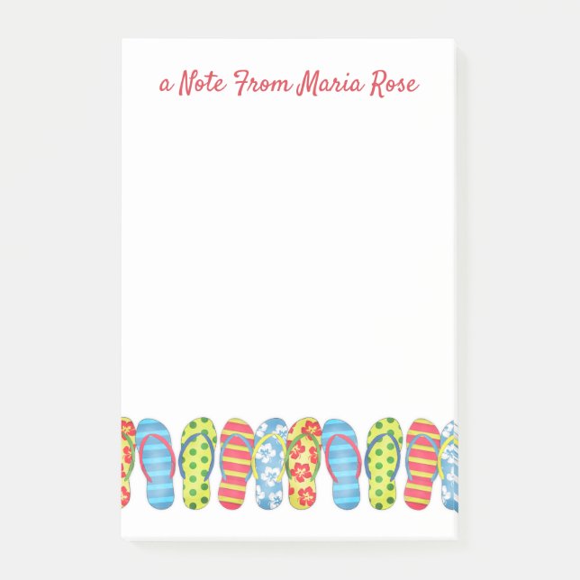 Post-it® Belle Plage Whimsical Fun Fun Flops Personnalisé (Devant)