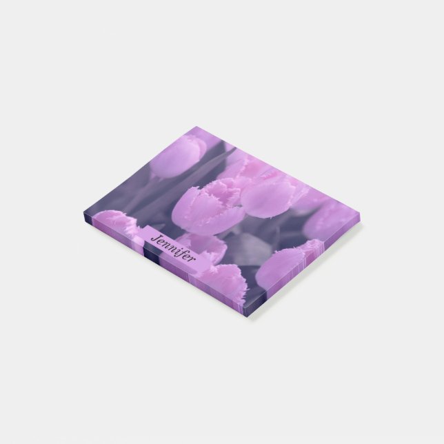 Post-it® Belle Tulipe pourpre personnalisable Retour à l'éc (Incliné)