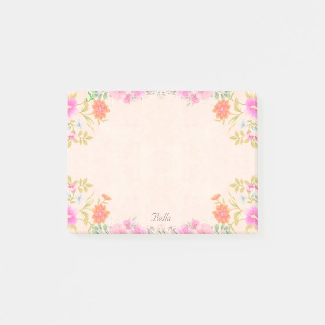 Post-it® Belles Fleurs aux Couleurs Pastel (Devant)
