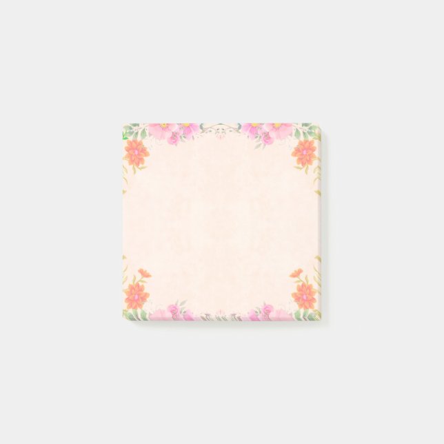Post-it® Belles Fleurs aux Couleurs Pastel Notes (Devant)