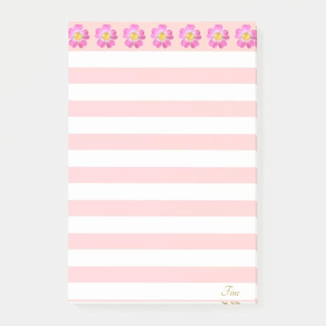 Post-it® Belles fleurs roses et rayures (Devant)