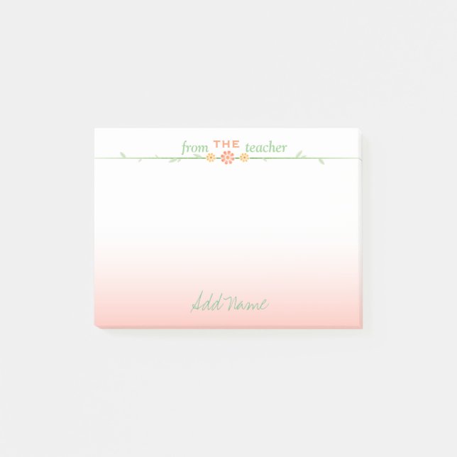 Post-it® Belles notes de post-it customisées de professeur (Devant)