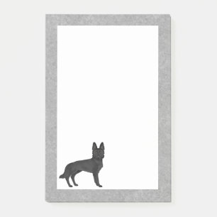 Post-it® Berger allemand noir dessin animé race GSD gris