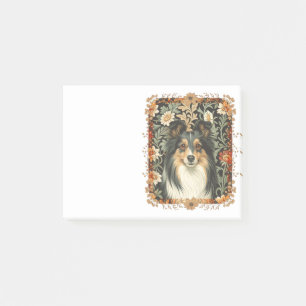 Post-it® Berger des Shetland tricolore Sheltie floral vinta