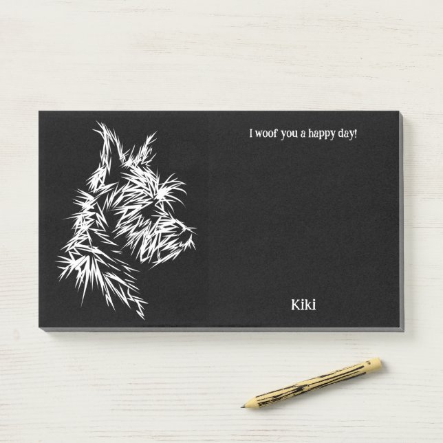 Post-it® Berger Picard Art Abstrait Nom du chien (Sur un bureau)