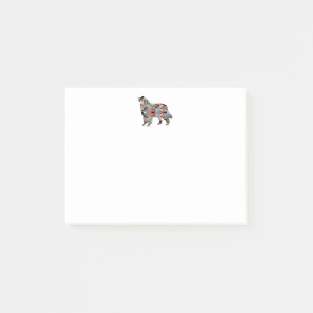 Post-it® Bernese Mountain Dog Geo Silhouette Plaid (Devant)