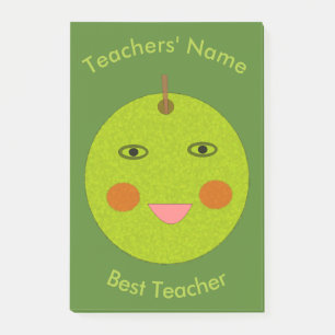 Post-it® Best Teacher Happy Apple Custom Post it note