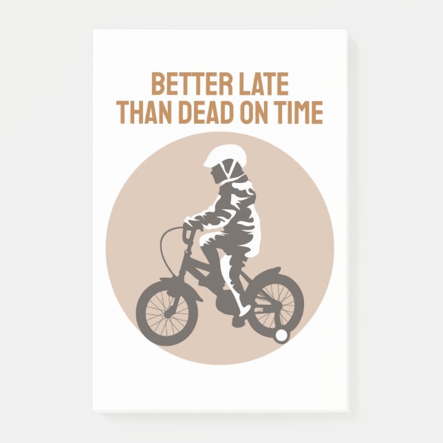 Post-it® Better Late Than Dead on Time - Biker Design (Devant)