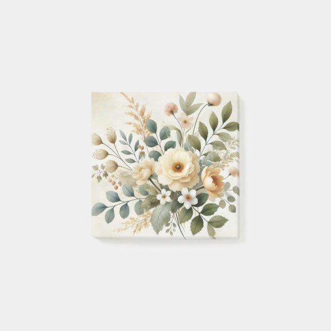 Post-it® Beurre Aquarelle Jaune Florale Printemps et été (Devant)