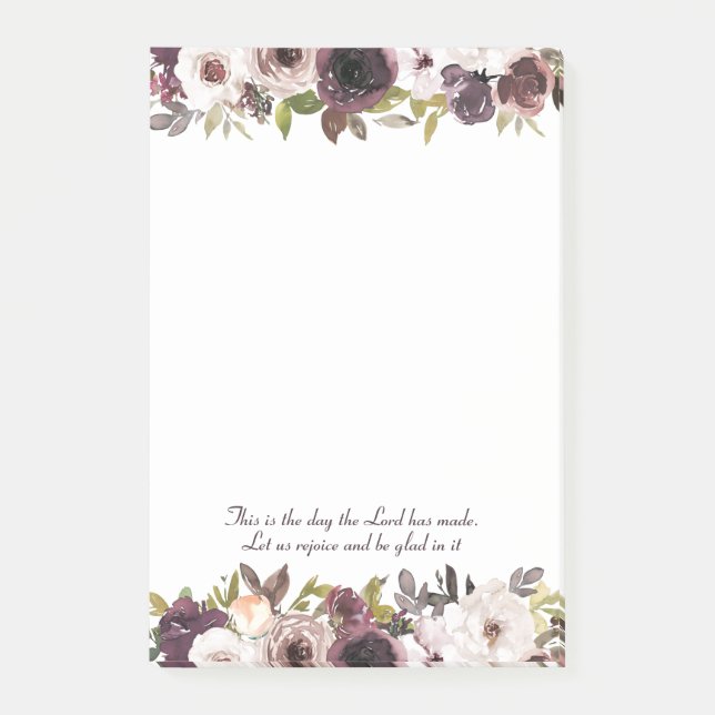 Post-it® Bible Verset Floral Ivoire Bourgogne (Devant)