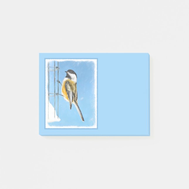 Post-it® Bickadee sur la peinture d'alimentation - Oiseaux  (Devant)