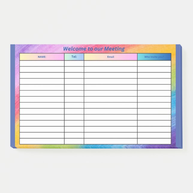 POST-IT® BIENVENUE À NOTRE RÉUNION (Devant)
