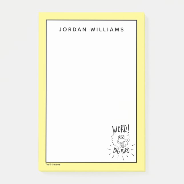 Post-it® Big Bird Skate Logo - Word! Big Bird (Devant)