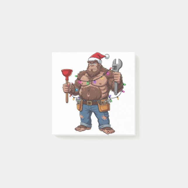 Post-it® Bigfoot Sasquatch Plombier Noël 2026 Vacances (Devant)