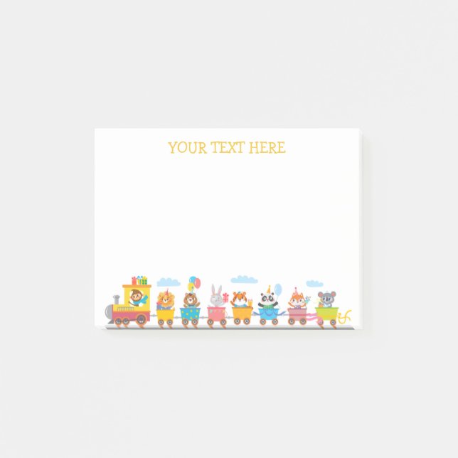 Post-it® Billet comestible Il Notes Mignons Train Animaux J (Devant)