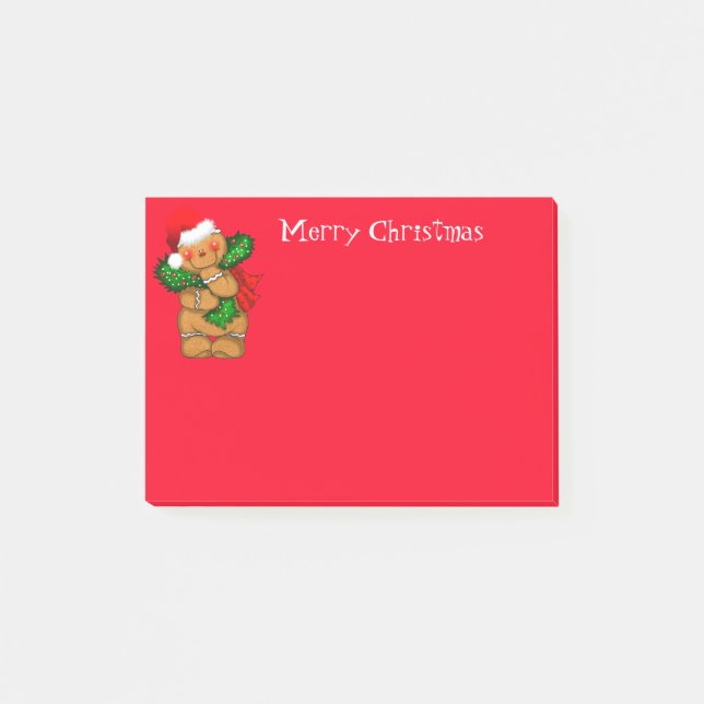 Post-it® Billets de vacances à Gingerbread Homme (Devant)