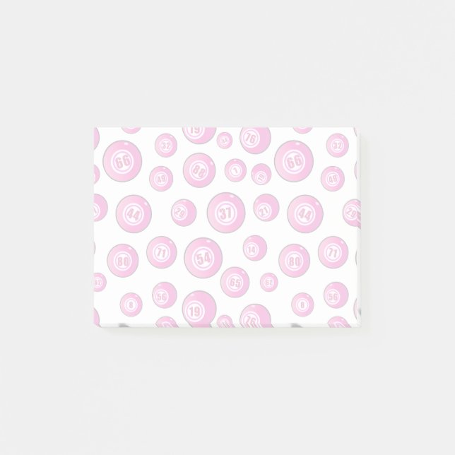Post-it® Bingo Balls rose et blanc nouveauté (Devant)