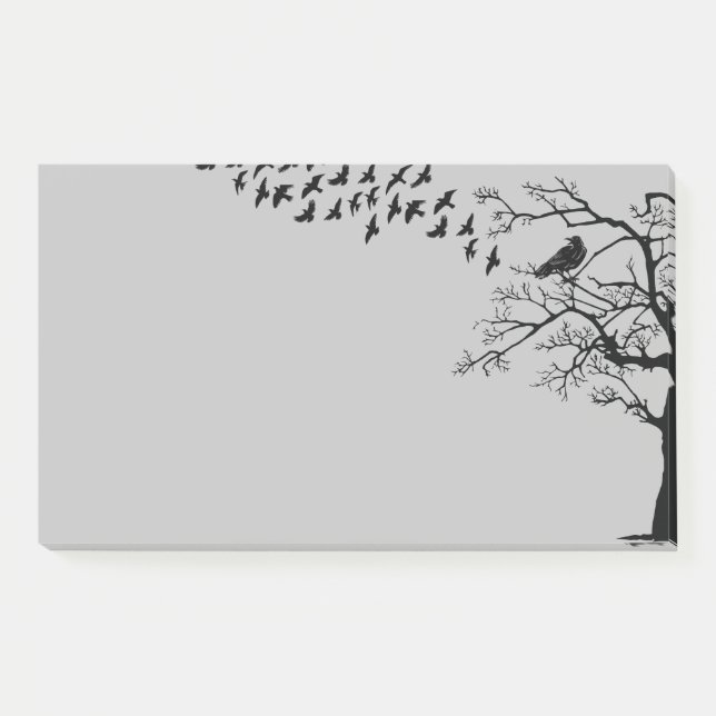 Post-it® Black Birds The Ravens Sticky Post-it Notes (Devant)