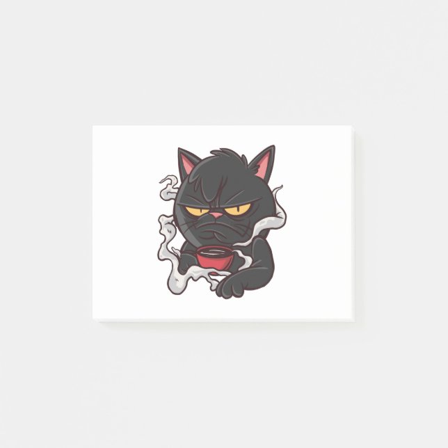 Post-it® Black Cat Morning Coffee (Devant)