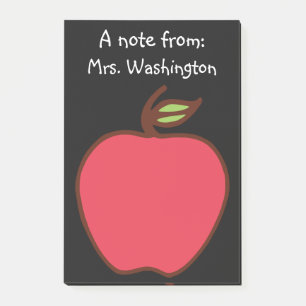 Post-it® Black Chalkboard Apple Teacher's Post It Notes
