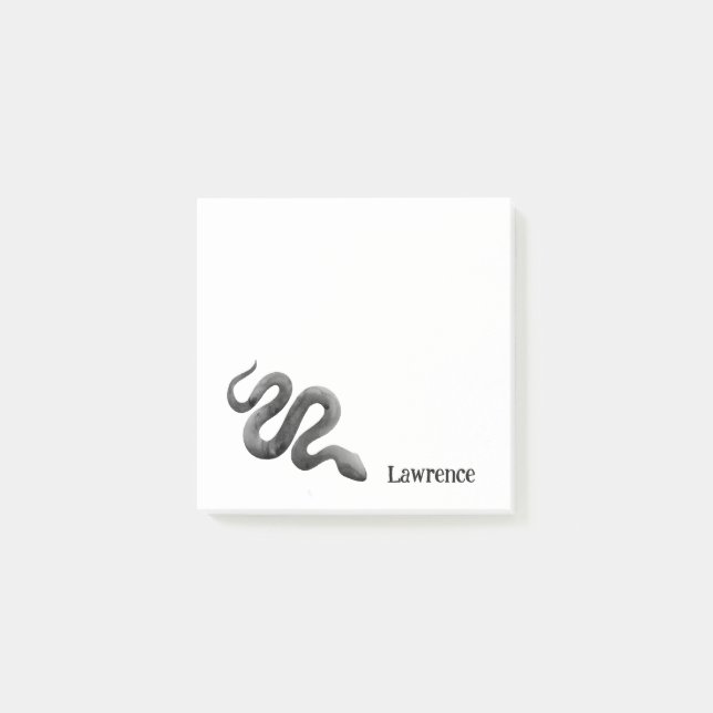 Post-it® black coal snake watercolor custom (Devant)
