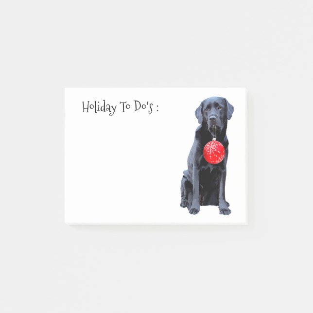 Post-it® Black Lab Holiday - Amoureux des chiens - Black La (Devant)