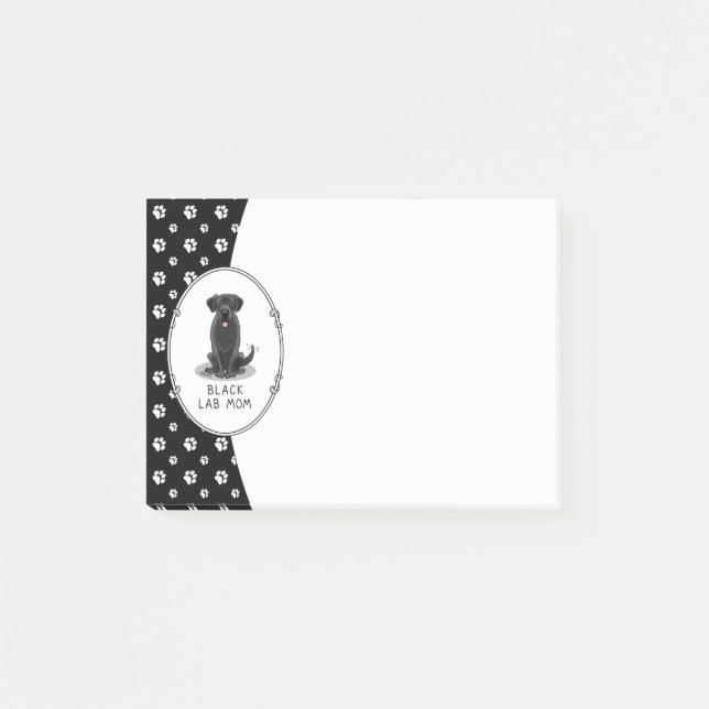 Post-it® Black Lab Mom (Labrador Retriever Mom) mignonne ch (Devant)
