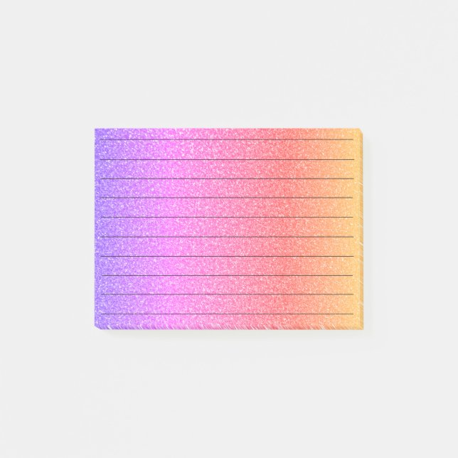 Post-it® Black Lines Glittery PInk Purple Ombre Girly (Devant)