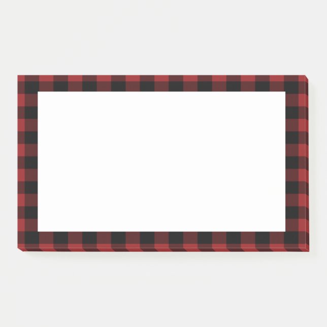 Post-it® Black Red Buffalo Plaid Check (Devant)