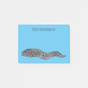 Post-it® Black spotted moray eel cartoon