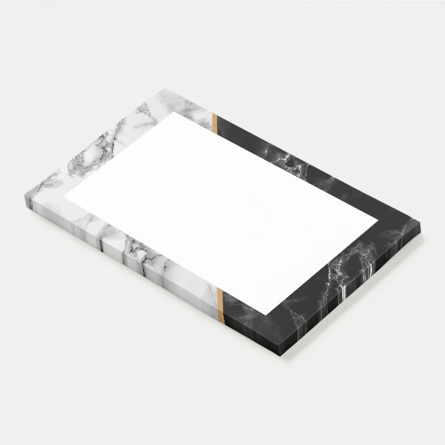 Post-it® Black White Marble encadré Notes (Incliné)