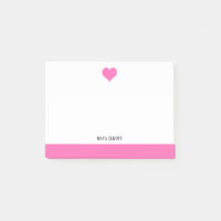 Blanc avec Coeur et Bordure rose vif + Nom
