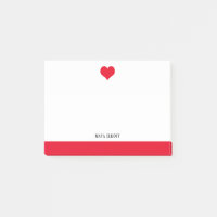 Blanc avec Coeur rouge & Bordure & Nom