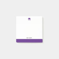 Blanc avec éléphant mauve clair et bordure + nom