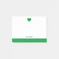 Blanc avec Kelly Green Heart & Border & Name