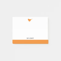 Blanc avec petit oiseau et bordure orange + nom