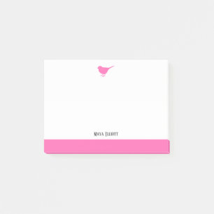 Post-it® Blanc avec peu de rose et bordure + nom