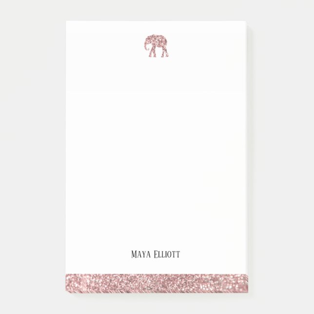 Post-it® Blanc avec Rose Gold Faux Parties scintillant Elep (Devant)