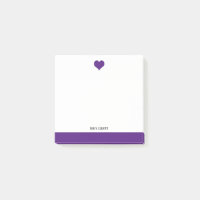 Blanc avec un coeur et une bordure violet brillant